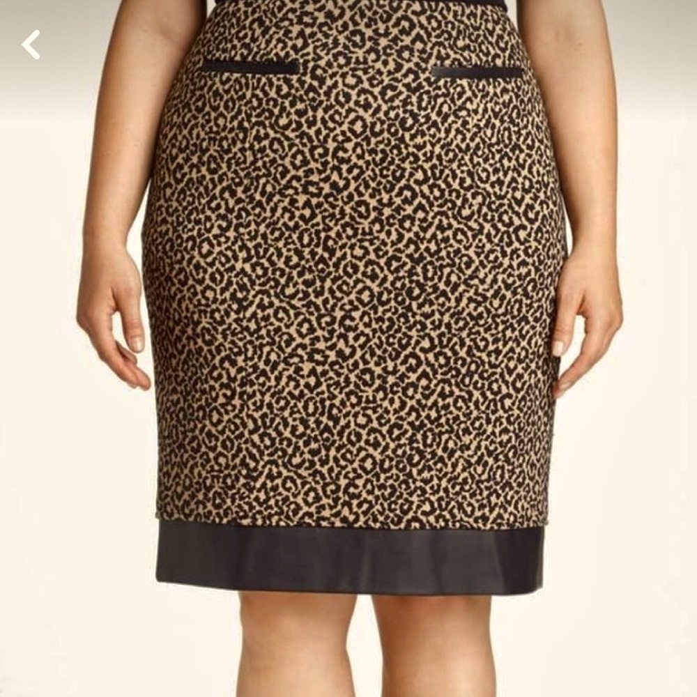 Sejour a Nordstrom brand leopard print pencil skirt size 14W